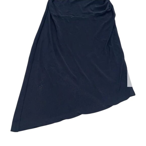 Women's Diane Von Furstenberg Black Asymmetrical dress with rouching Size 4 - Picture 6 of 10